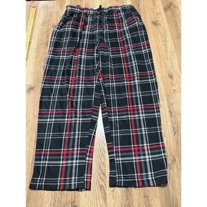 Joe Boxer Pants, Men's Size XL, Black White Red Plaid Sleepwear Pants Tie Waist